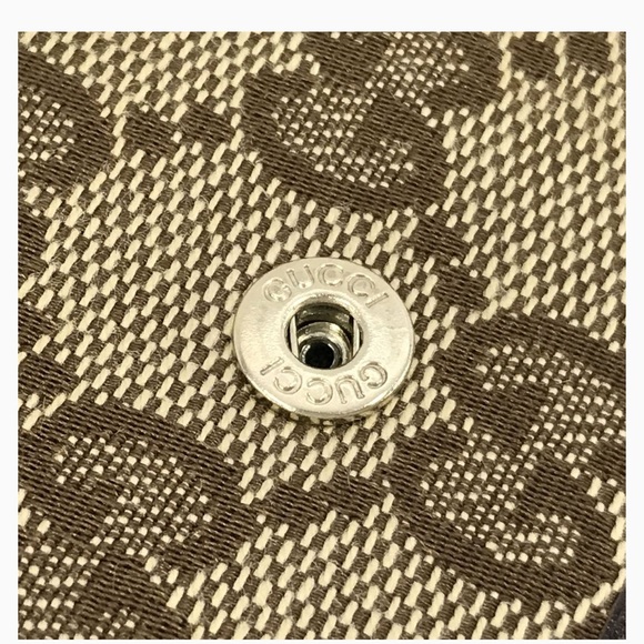 Authentic Gucci GG Beige Brown Canvas Leather Wallet - Picture 5 of 10